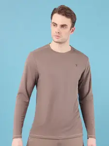 Technosport Men Antimicrobial Solid Round Neck Slim Fit T-Shirt