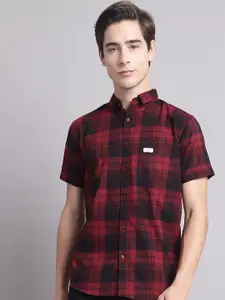 Majestic Man Classic Slim Fit Tartan Checked Pure Cotton Casual Shirt