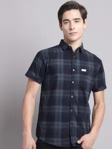 Majestic Man Classic Slim Fit Tartan Checked Pure Cotton Casual Shirt