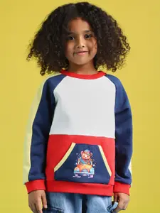 Nauti Nati Boys Colourblocked Round Neck Antimicrobial Pullover Sweatshirt