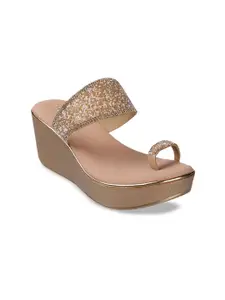Metro Embellished One Toe Wedge Heels