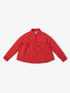 Ed-a-Mamma Polka Dots Printed Shirt Collar Cotton Shirt Style Top