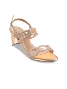 Mochi Embellished Open Toe Block Heels