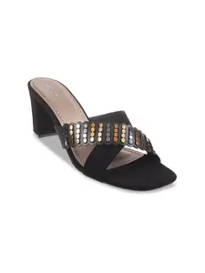 Mochi Embellished Open Toe Block heels