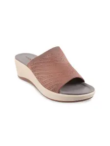 Mochi Textured Open Toe Comfort Heel Mules