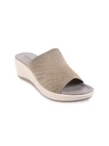 Mochi Textured Open Toe Comfort Heel Mules