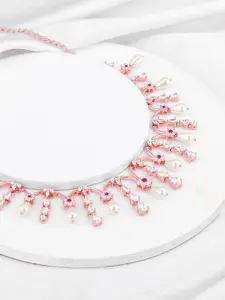 GIVA Rose Gold-Plated Sterling Silver Stone-Studded Necklace
