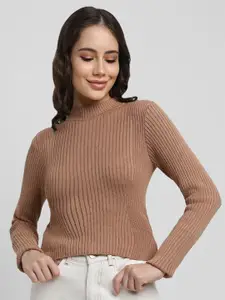 FOREVER 21 Ribbed Round Neck Pullover