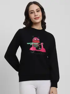 FOREVER 21 Printed Round Neck Sweatshirt