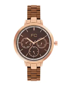 French Connection Women Embellished Dial & Stainless Steel Analogue Watch FCN00074B