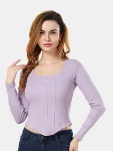Fabme Square Neck Cotton Fitted Top