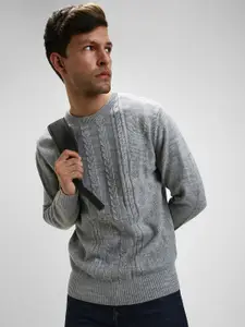 Dennis Lingo Cable Knit Acrylic Pullover Sweaters