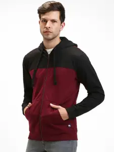 Dennis Lingo Colourblocked Hooded Front-Open Sweatshirt
