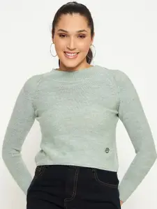 Duke Round Neck Acrylic Crop Pullover