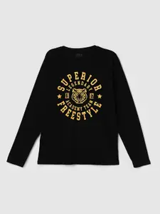 max Boys Typography Printed Pure Cotton T-shirt