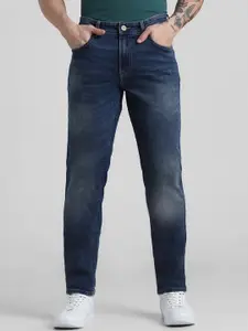 Jack & Jones Men Ben Skinny Fit Low-Rise Clean Look Heavy Fade Stretchable Jeans