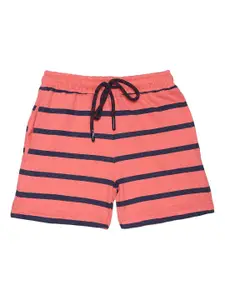2Bme Girls Striped Mid Rise Cotton Shorts
