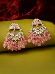Sukkhi Gold Plated Kundan Studded Contemporary Drop Earrings