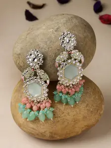 Sukkhi Gold Plated Kundan Studded Meenakari Drop Earrings