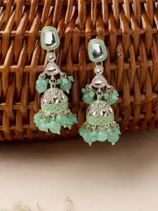 Sukkhi Gold Plated Dome Shaped Kundan Studded Jhumkas