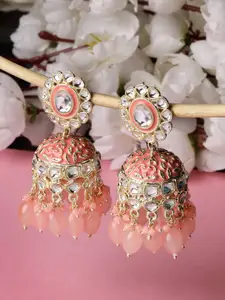 Sukkhi Gold-Plated Kundan-Studded Contemporary Jhumkas