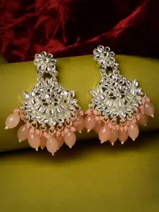 Sukkhi Gold Plated Contemporary Kundan Studded & Beaded Drop Earrings