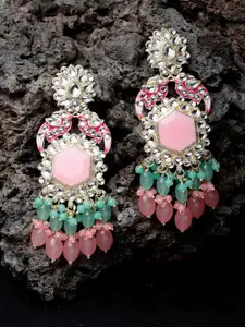 Sukkhi Gold Plated Kundan Studded Meenakari Drop Earrings