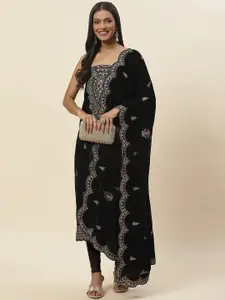 Meena Bazaar Embroidered Velvet Unstitched Dress Material