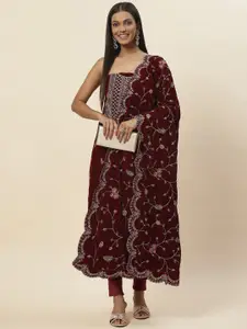 Meena Bazaar Embroidered Velvet Unstitched Dress Material