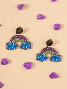 Crunchy Fashion Cloud & Rainbow Quirky Drop Earrings