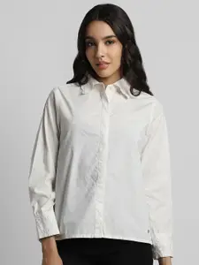 Allen Solly Woman Spread Collar Pure Cotton Casual Shirt