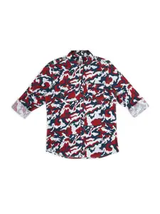 Peter England Boys Slim Fit Abstract Printed Cotton Casual Shirt