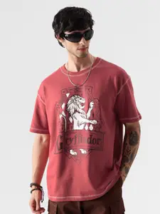 The Souled Store Gryffindor Gang Printed Pure Cotton Oversized T-shirt