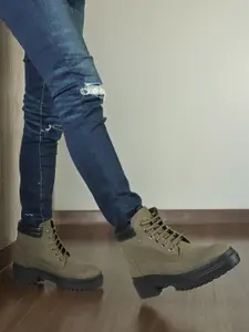 ELLE Women Heeled Mid-Top Regular Boots