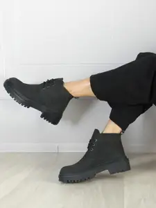 ELLE Women Mid Top Platform-Heeled Regular Boots