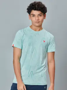 Technosport Boys Self Designed Antimicrobial Slim Fit T-shirt
