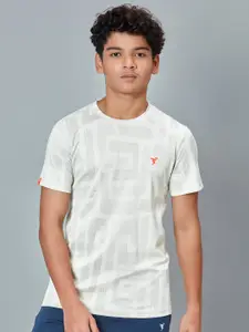 Technosport Boys Geometric Printed Antimicrobial Slim Fit Sports T-shirt