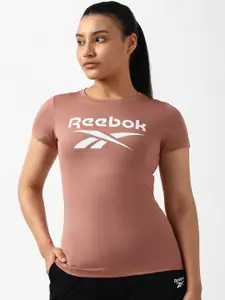 Reebok Brand Logo Printed Speedwick Round Neck Training T-shirt