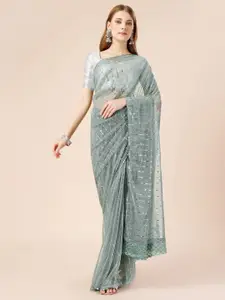 Indian Women Embellished Sequinned Lycra Saree