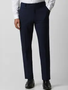 Van Heusen Men Navy Blue Slim Fit Trousers