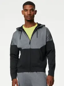 Marks & Spencer Men Grey Colourblocked Sweatshirt