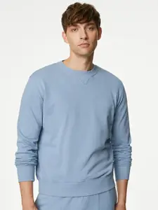 Marks & Spencer Men Blue Sweatshirt