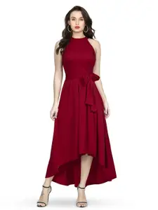 BAESD Maroon Fit & Flare Dress