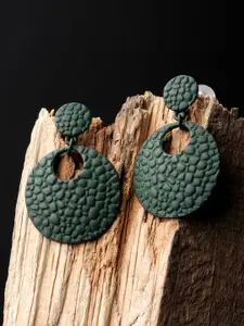 XPNSV Green Contemporary Drop Earrings