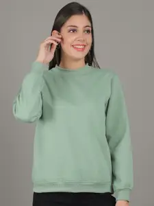 GRACIT Women Sea Green Sweatshirt