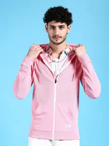 The Indian Garage Co Men Pink Hooded Sweatshirt