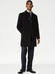 Marks & Spencer Single-Breasted Hip Length Overcoat
