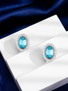 Yellow Chimes Blue Contemporary Studs Earrings