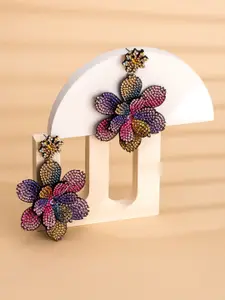 Yellow Chimes Multicoloured Contemporary Drop Earrings