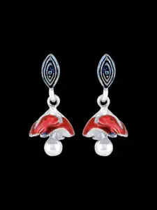 Yellow Chimes Red Contemporary Drop Earrings